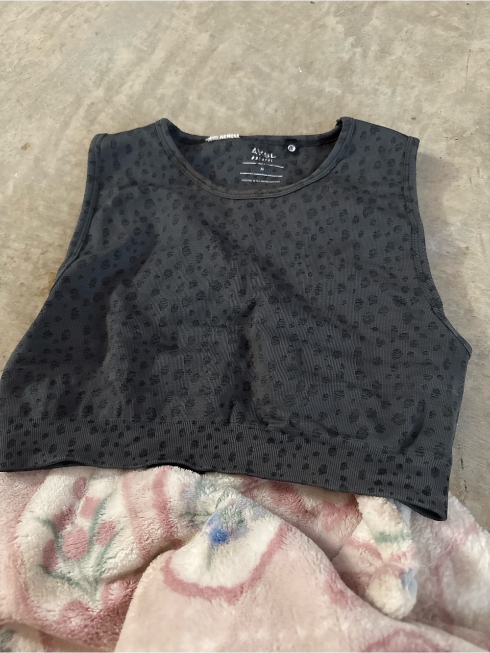 AYBL Black Textured Crop Tank